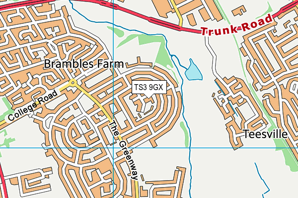 TS3 9GX map - OS VectorMap District (Ordnance Survey) TS3 9GX map - OS VectorMap District (Ordnance Survey)