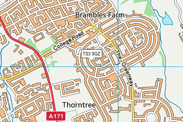TS3 9GZ map - OS VectorMap District (Ordnance Survey) TS3 9GZ map - OS VectorMap District (Ordnance Survey)