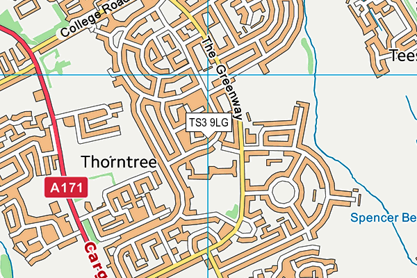 TS3 9LG map - OS VectorMap District (Ordnance Survey) TS3 9LG map - OS VectorMap District (Ordnance Survey)