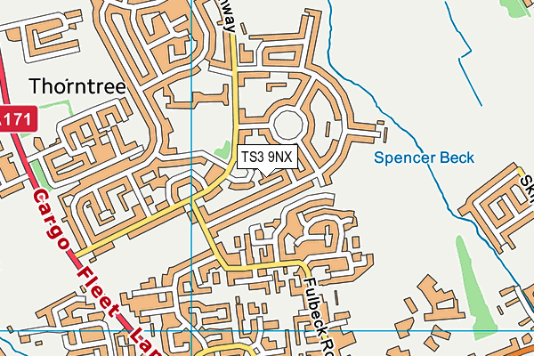 TS3 9NX map - OS VectorMap District (Ordnance Survey) TS3 9NX map - OS VectorMap District (Ordnance Survey)