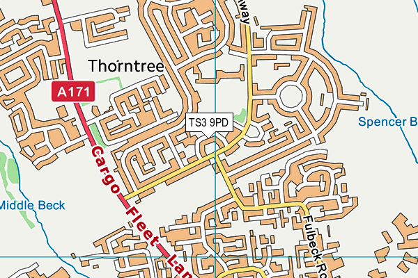 TS3 9PD map - OS VectorMap District (Ordnance Survey) TS3 9PD map - OS VectorMap District (Ordnance Survey)