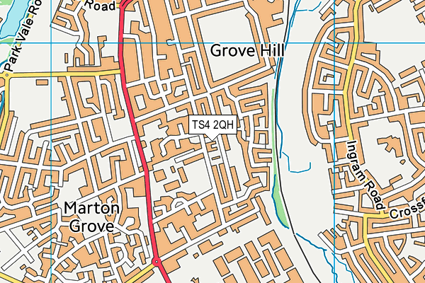 TS4 2QH map - OS VectorMap District (Ordnance Survey) TS4 2QH map - OS VectorMap District (Ordnance Survey)