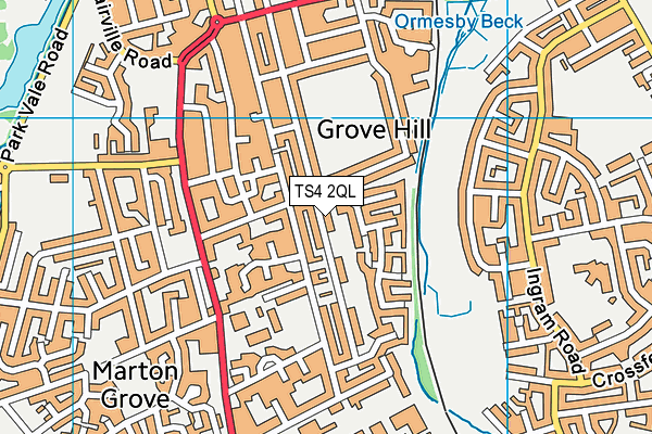 TS4 2QL map - OS VectorMap District (Ordnance Survey) TS4 2QL map - OS VectorMap District (Ordnance Survey)