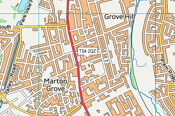 TS4 2QZ map - OS VectorMap District (Ordnance Survey) TS4 2QZ map - OS VectorMap District (Ordnance Survey)
