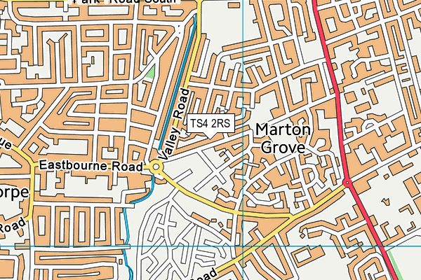 TS4 2RS map - OS VectorMap District (Ordnance Survey) TS4 2RS map - OS VectorMap District (Ordnance Survey)