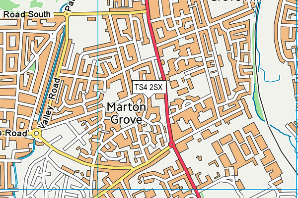 TS4 2SX map - OS VectorMap District (Ordnance Survey) TS4 2SX map - OS VectorMap District (Ordnance Survey)
