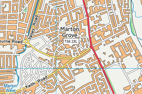 TS4 2XL map - OS VectorMap District (Ordnance Survey) TS4 2XL map - OS VectorMap District (Ordnance Survey)