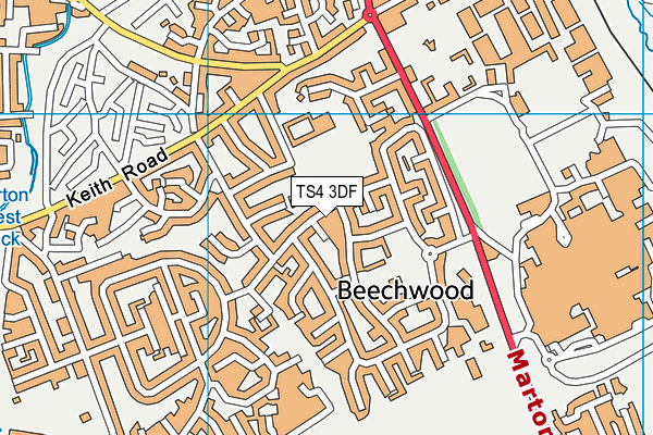 TS4 3DF map - OS VectorMap District (Ordnance Survey) TS4 3DF map - OS VectorMap District (Ordnance Survey)