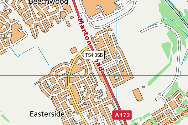 TS4 3SB map - OS VectorMap District (Ordnance Survey) TS4 3SB map - OS VectorMap District (Ordnance Survey)