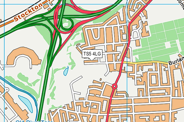 TS5 4LG map - OS VectorMap District (Ordnance Survey) TS5 4LG map - OS VectorMap District (Ordnance Survey)