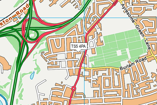 TS5 4PA map - OS VectorMap District (Ordnance Survey) TS5 4PA map - OS VectorMap District (Ordnance Survey)