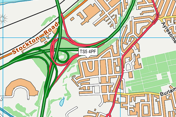TS5 4PF map - OS VectorMap District (Ordnance Survey) TS5 4PF map - OS VectorMap District (Ordnance Survey)