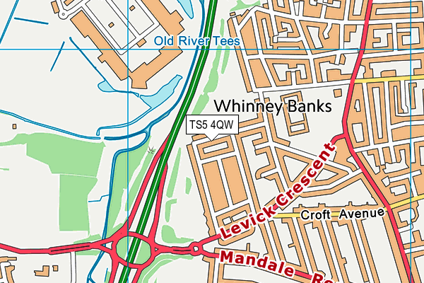 TS5 4QW map - OS VectorMap District (Ordnance Survey) TS5 4QW map - OS VectorMap District (Ordnance Survey)