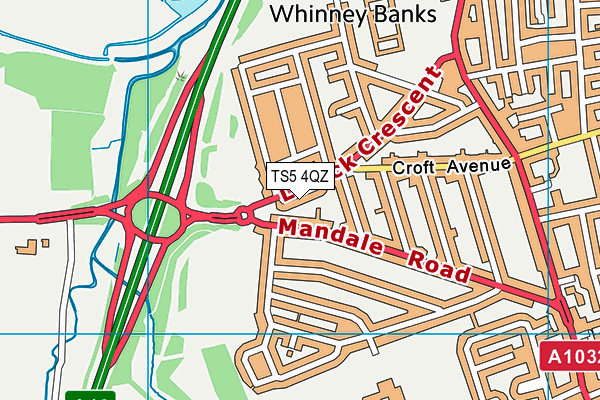 TS5 4QZ map - OS VectorMap District (Ordnance Survey) TS5 4QZ map - OS VectorMap District (Ordnance Survey)