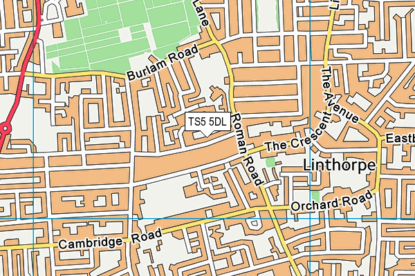TS5 5DL map - OS VectorMap District (Ordnance Survey) TS5 5DL map - OS VectorMap District (Ordnance Survey)