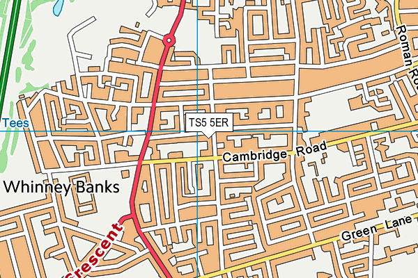 TS5 5ER map - OS VectorMap District (Ordnance Survey) TS5 5ER map - OS VectorMap District (Ordnance Survey)