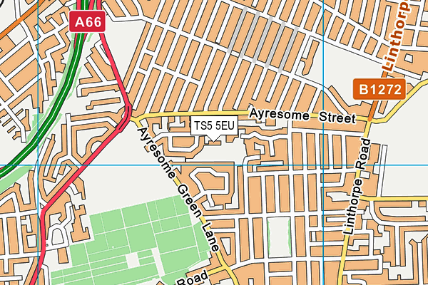 TS5 5EU map - OS VectorMap District (Ordnance Survey)