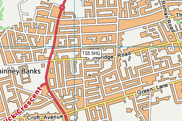 TS5 5HG map - OS VectorMap District (Ordnance Survey) TS5 5HG map - OS VectorMap District (Ordnance Survey)