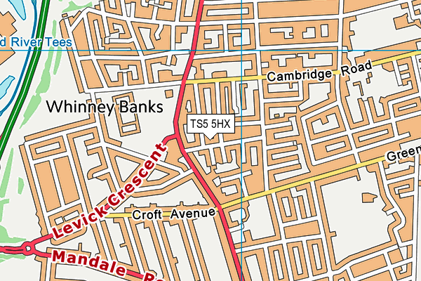 TS5 5HX map - OS VectorMap District (Ordnance Survey) TS5 5HX map - OS VectorMap District (Ordnance Survey)