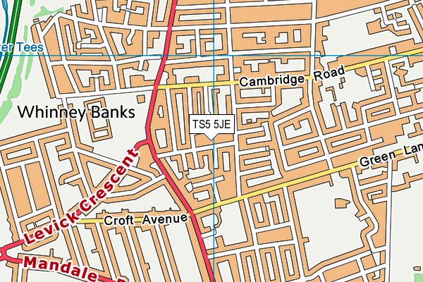 TS5 5JE map - OS VectorMap District (Ordnance Survey) TS5 5JE map - OS VectorMap District (Ordnance Survey)