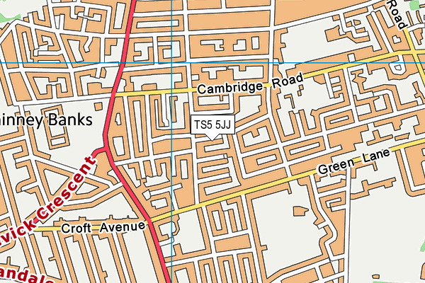 TS5 5JJ map - OS VectorMap District (Ordnance Survey) TS5 5JJ map - OS VectorMap District (Ordnance Survey)