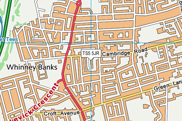 TS5 5JR map - OS VectorMap District (Ordnance Survey)