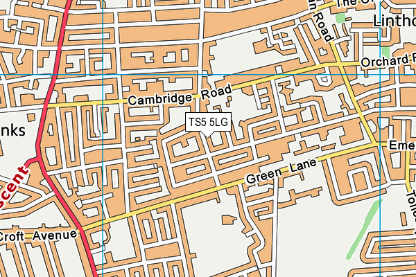 TS5 5LG map - OS VectorMap District (Ordnance Survey) TS5 5LG map - OS VectorMap District (Ordnance Survey)