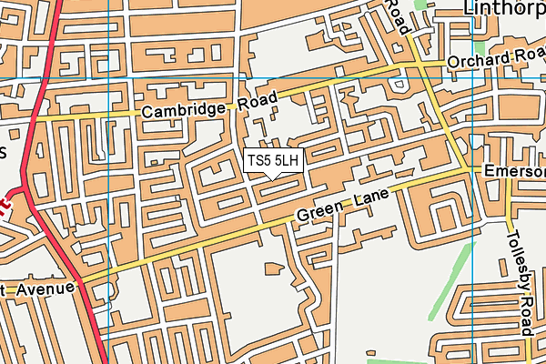 TS5 5LH map - OS VectorMap District (Ordnance Survey) TS5 5LH map - OS VectorMap District (Ordnance Survey)