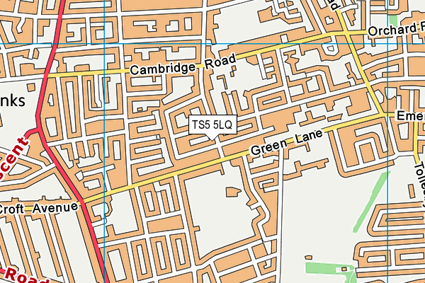TS5 5LQ map - OS VectorMap District (Ordnance Survey) TS5 5LQ map - OS VectorMap District (Ordnance Survey)