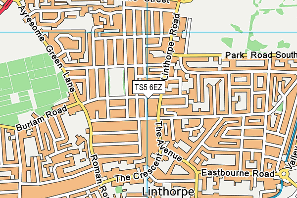 TS5 6EZ map - OS VectorMap District (Ordnance Survey) TS5 6EZ map - OS VectorMap District (Ordnance Survey)