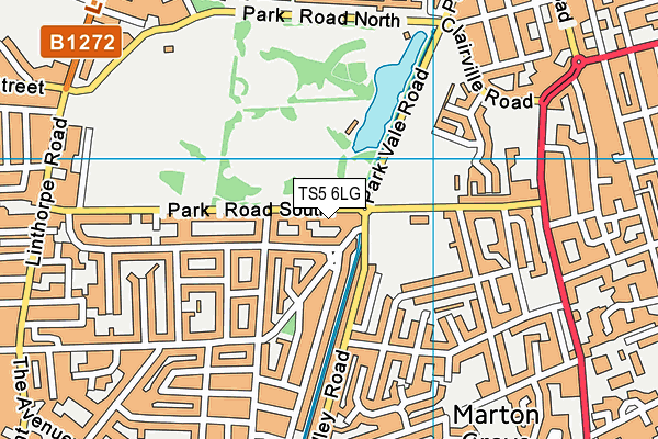 TS5 6LG map - OS VectorMap District (Ordnance Survey) TS5 6LG map - OS VectorMap District (Ordnance Survey)