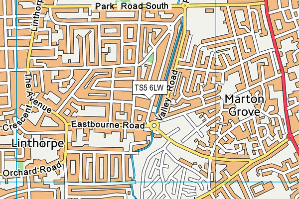 TS5 6LW map - OS VectorMap District (Ordnance Survey) TS5 6LW map - OS VectorMap District (Ordnance Survey)