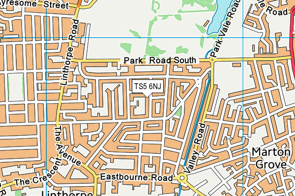 TS5 6NJ map - OS VectorMap District (Ordnance Survey) TS5 6NJ map - OS VectorMap District (Ordnance Survey)