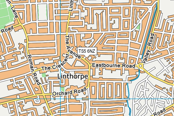 TS5 6NZ map - OS VectorMap District (Ordnance Survey) TS5 6NZ map - OS VectorMap District (Ordnance Survey)