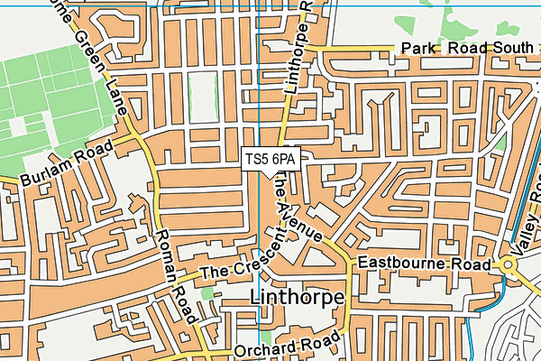 TS5 6PA map - OS VectorMap District (Ordnance Survey) TS5 6PA map - OS VectorMap District (Ordnance Survey)