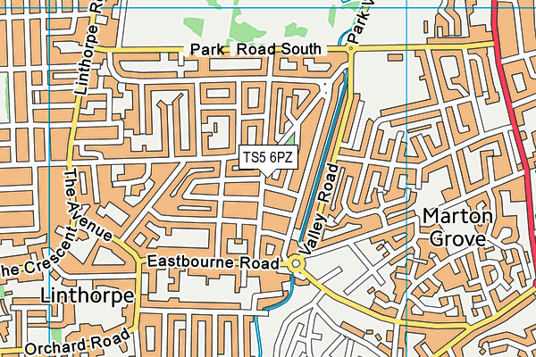 TS5 6PZ map - OS VectorMap District (Ordnance Survey) TS5 6PZ map - OS VectorMap District (Ordnance Survey)