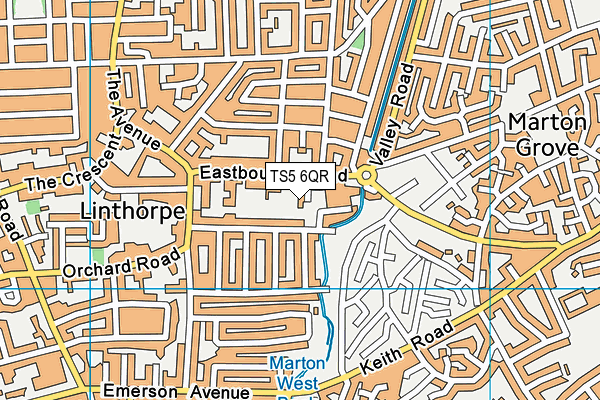 TS5 6QR map - OS VectorMap District (Ordnance Survey) TS5 6QR map - OS VectorMap District (Ordnance Survey)