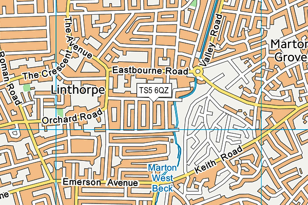 TS5 6QZ map - OS VectorMap District (Ordnance Survey) TS5 6QZ map - OS VectorMap District (Ordnance Survey)