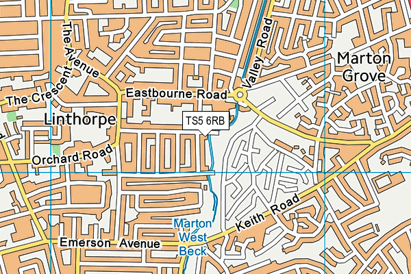 TS5 6RB map - OS VectorMap District (Ordnance Survey) TS5 6RB map - OS VectorMap District (Ordnance Survey)