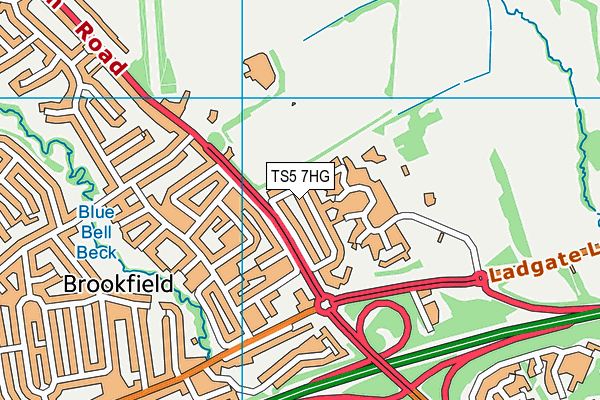 TS5 7HG map - OS VectorMap District (Ordnance Survey) TS5 7HG map - OS VectorMap District (Ordnance Survey)