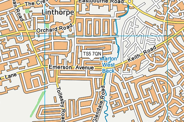 TS5 7QN map - OS VectorMap District (Ordnance Survey) TS5 7QN map - OS VectorMap District (Ordnance Survey)