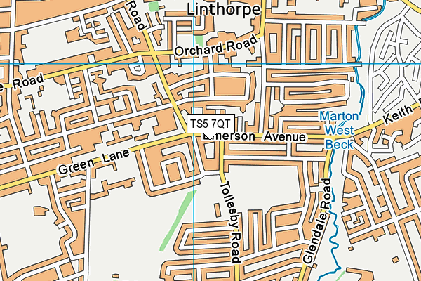TS5 7QT map - OS VectorMap District (Ordnance Survey) TS5 7QT map - OS VectorMap District (Ordnance Survey)
