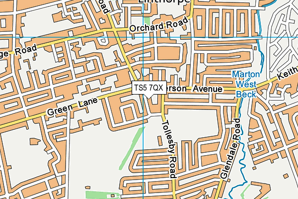 TS5 7QX map - OS VectorMap District (Ordnance Survey) TS5 7QX map - OS VectorMap District (Ordnance Survey)