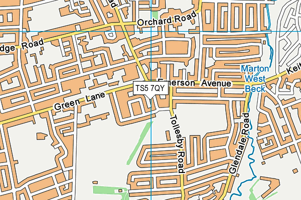 TS5 7QY map - OS VectorMap District (Ordnance Survey) TS5 7QY map - OS VectorMap District (Ordnance Survey)