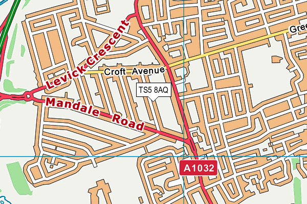 TS5 8AQ map - OS VectorMap District (Ordnance Survey) TS5 8AQ map - OS VectorMap District (Ordnance Survey)