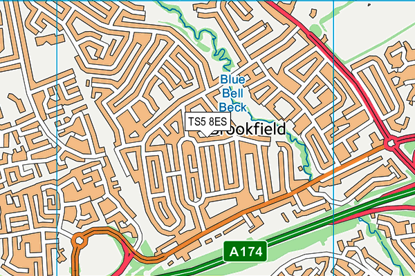 TS5 8ES map - OS VectorMap District (Ordnance Survey) TS5 8ES map - OS VectorMap District (Ordnance Survey)