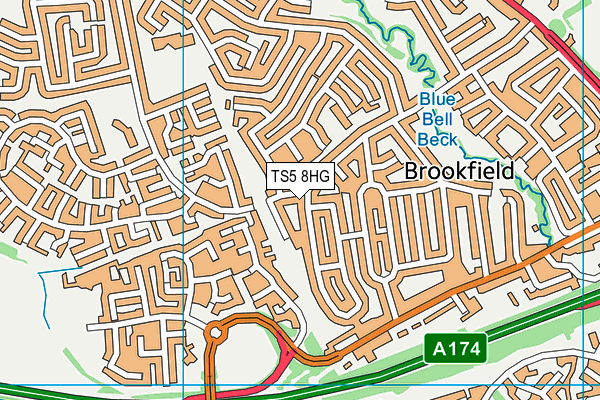 TS5 8HG map - OS VectorMap District (Ordnance Survey) TS5 8HG map - OS VectorMap District (Ordnance Survey)