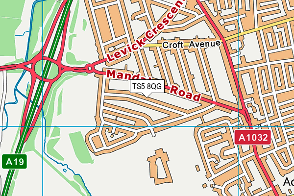 TS5 8QG map - OS VectorMap District (Ordnance Survey) TS5 8QG map - OS VectorMap District (Ordnance Survey)
