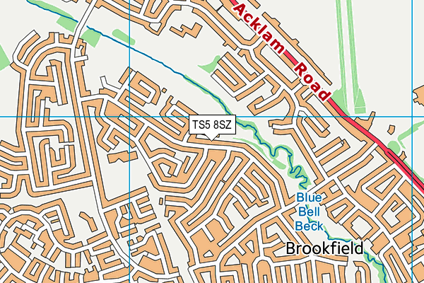 TS5 8SZ map - OS VectorMap District (Ordnance Survey) TS5 8SZ map - OS VectorMap District (Ordnance Survey)