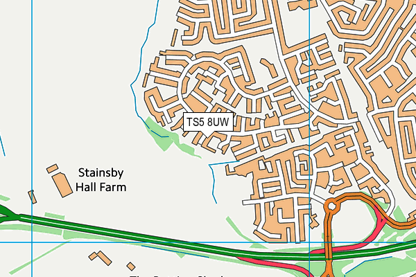 TS5 8UW map - OS VectorMap District (Ordnance Survey) TS5 8UW map - OS VectorMap District (Ordnance Survey)